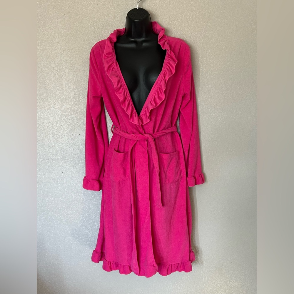 Ulta Beauty Fuchsia Ruffled Robe Sz S/M - Picture 3 of 7